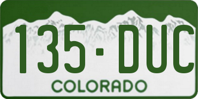 CO license plate 135DUC