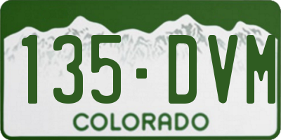 CO license plate 135DVM