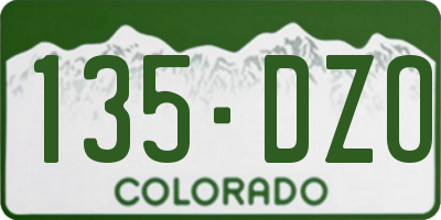 CO license plate 135DZO