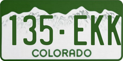 CO license plate 135EKK