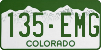 CO license plate 135EMG