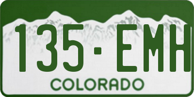 CO license plate 135EMH
