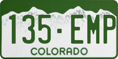 CO license plate 135EMP