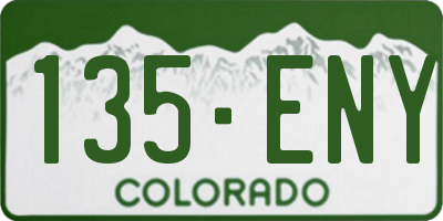 CO license plate 135ENY