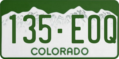 CO license plate 135EOQ