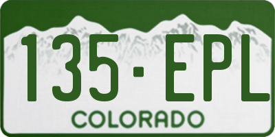 CO license plate 135EPL
