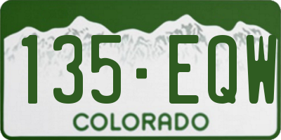 CO license plate 135EQW