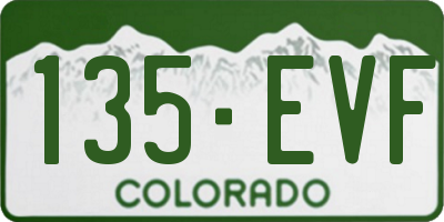 CO license plate 135EVF