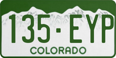 CO license plate 135EYP