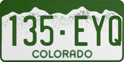 CO license plate 135EYQ