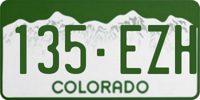 CO license plate 135EZH