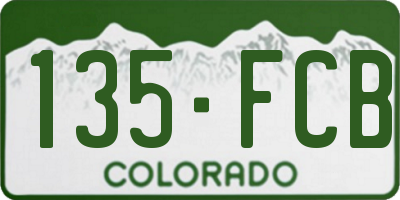 CO license plate 135FCB