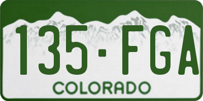 CO license plate 135FGA