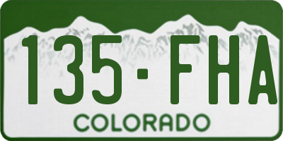 CO license plate 135FHA