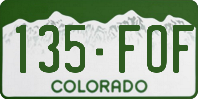 CO license plate 135FOF