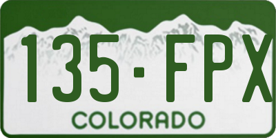 CO license plate 135FPX