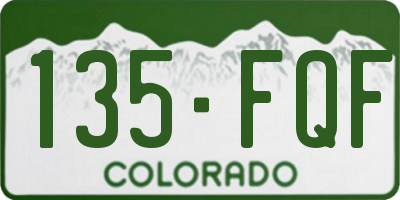 CO license plate 135FQF