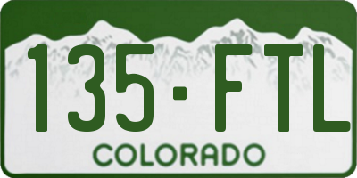 CO license plate 135FTL