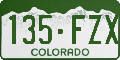 CO license plate 135FZX