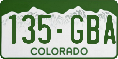 CO license plate 135GBA