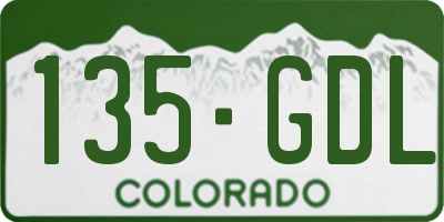 CO license plate 135GDL