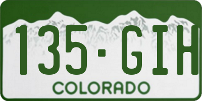 CO license plate 135GIH