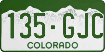 CO license plate 135GJC