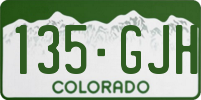 CO license plate 135GJH