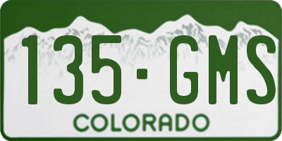 CO license plate 135GMS