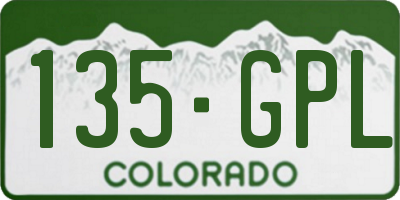 CO license plate 135GPL