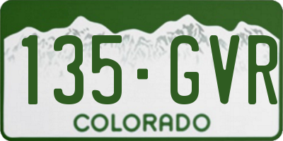 CO license plate 135GVR