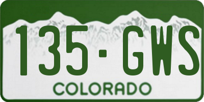CO license plate 135GWS