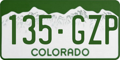 CO license plate 135GZP