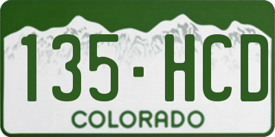 CO license plate 135HCD