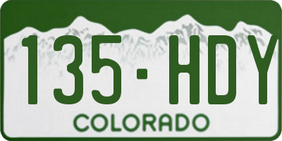 CO license plate 135HDY