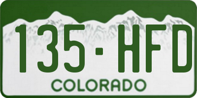 CO license plate 135HFD