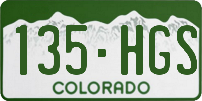 CO license plate 135HGS