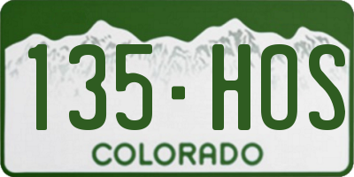 CO license plate 135HOS
