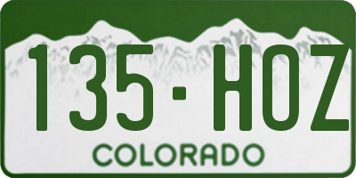 CO license plate 135HOZ