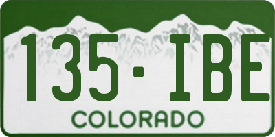 CO license plate 135IBE