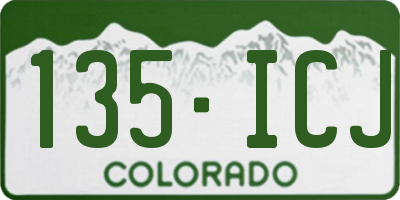 CO license plate 135ICJ