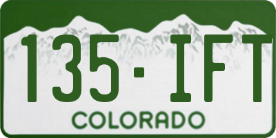 CO license plate 135IFT