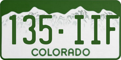 CO license plate 135IIF