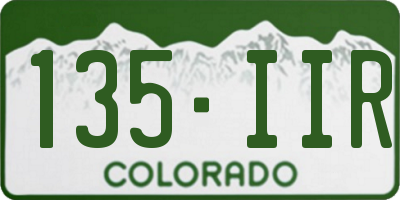 CO license plate 135IIR