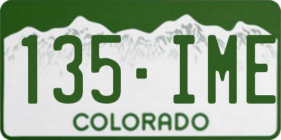 CO license plate 135IME