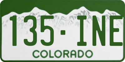 CO license plate 135INE