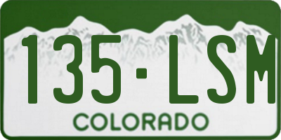 CO license plate 135LSM