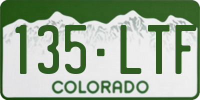 CO license plate 135LTF