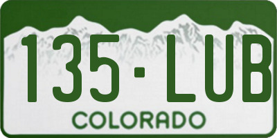 CO license plate 135LUB