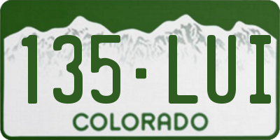 CO license plate 135LUI